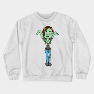 Zombie Girl Artist Painter with a Palette CHIBI SD MONSTER GIRLS Series I Crewneck Sweatshirt